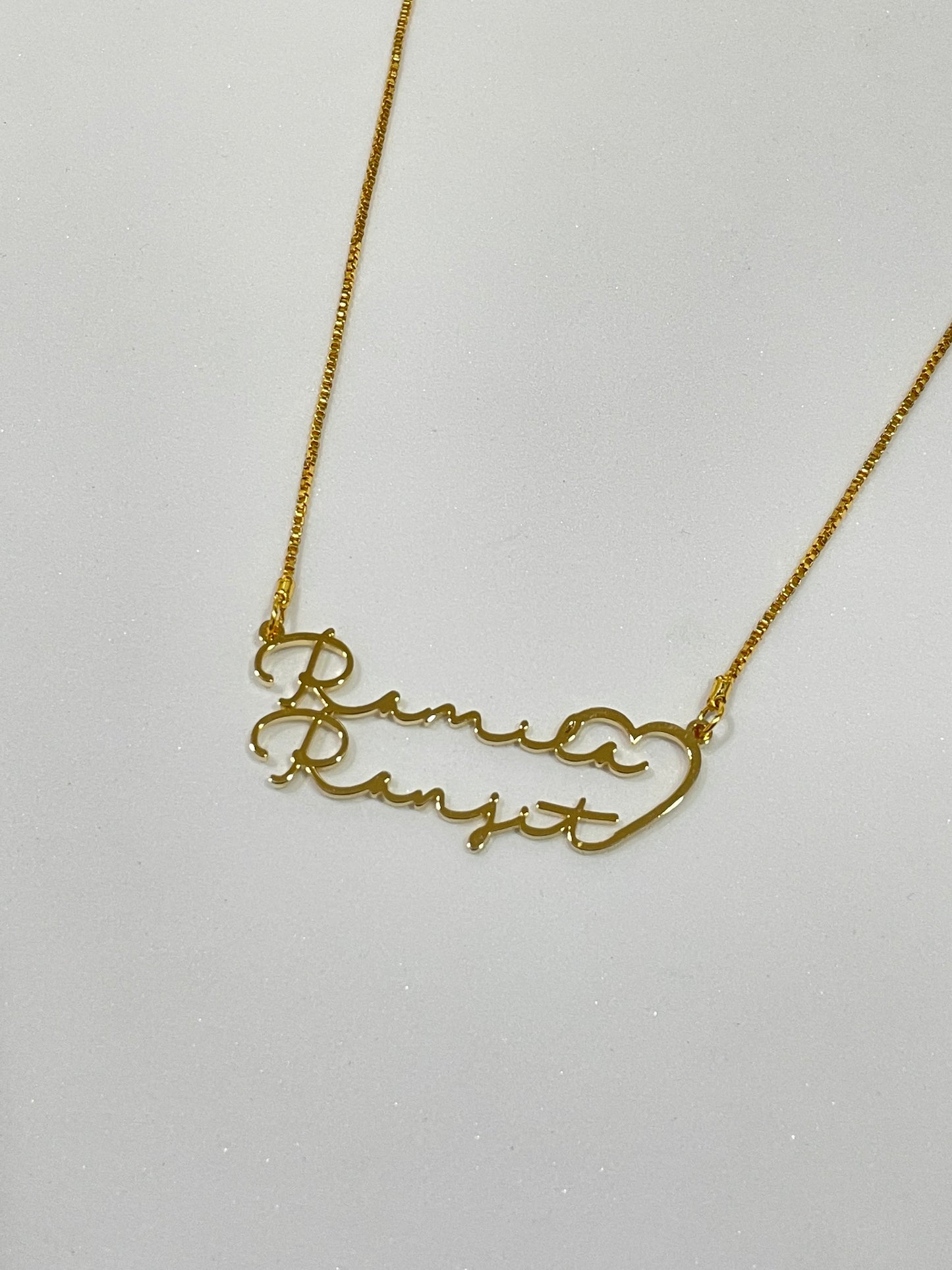 Couple Signature Style Name Necklace