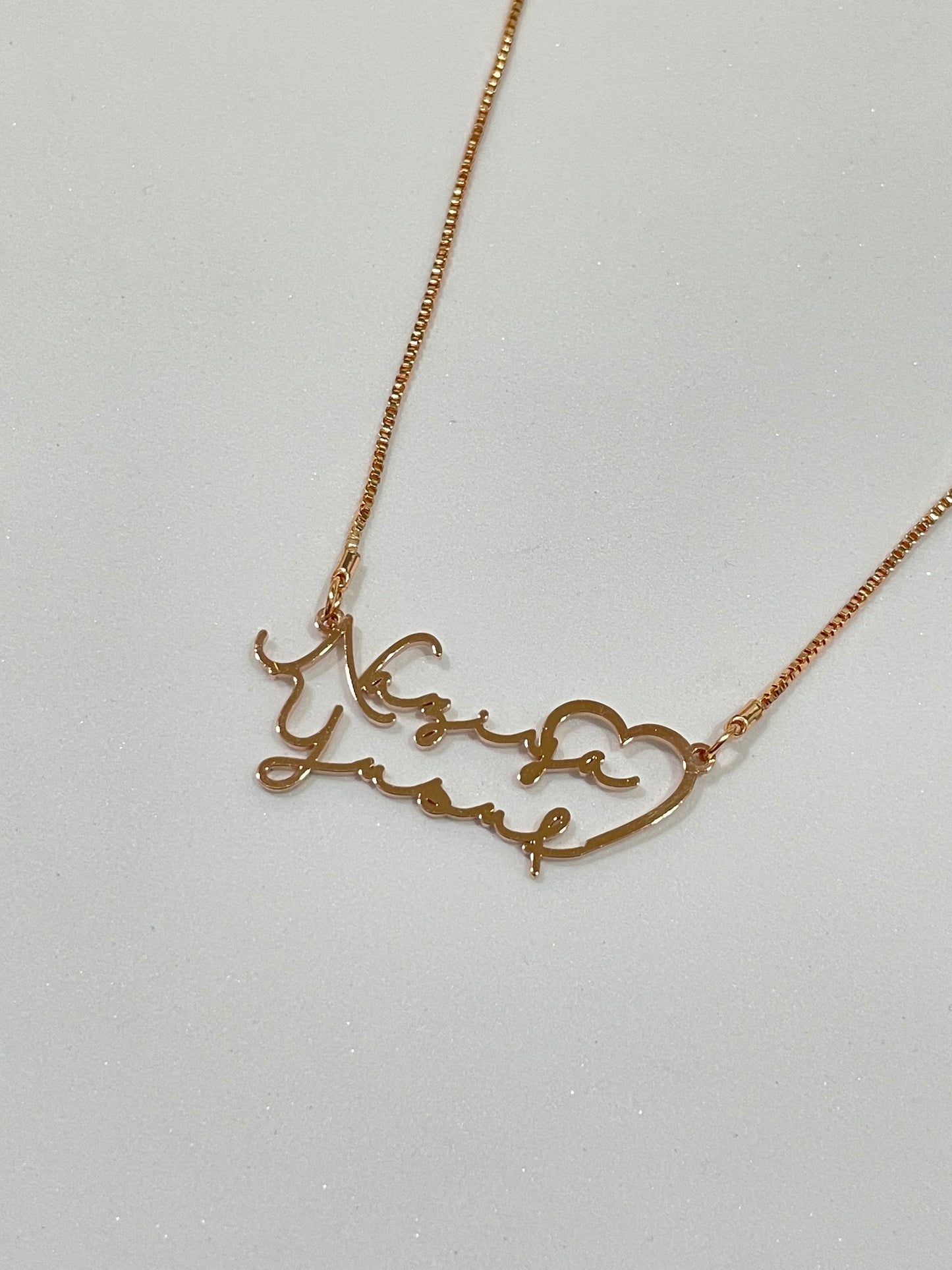 Couple Signature Style Name Necklace