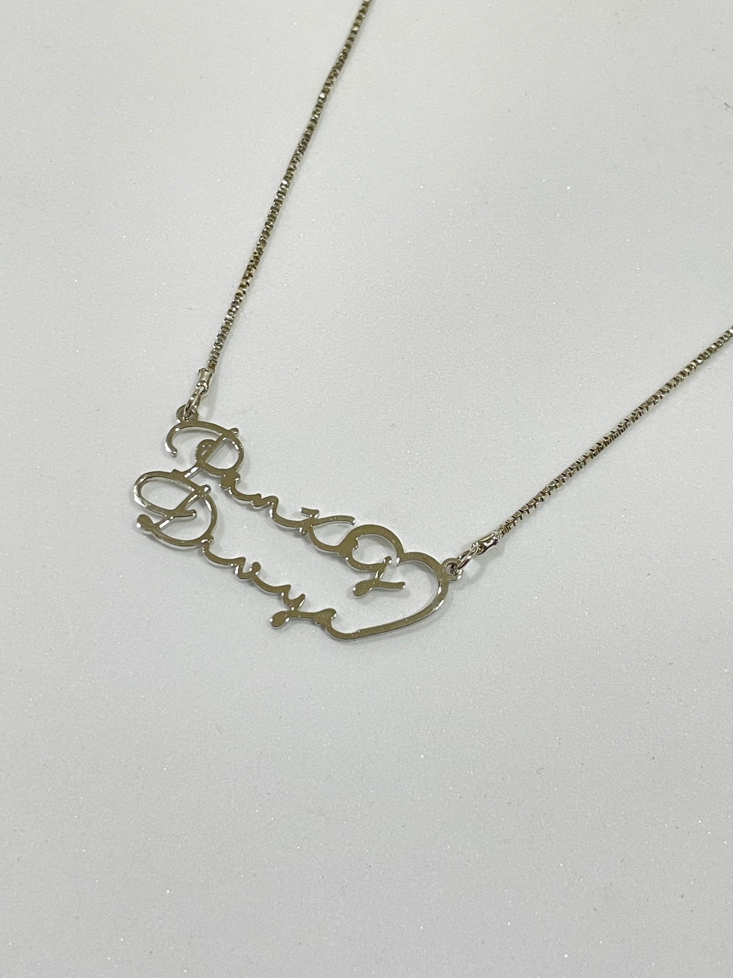 Couple Signature Style Name Necklace