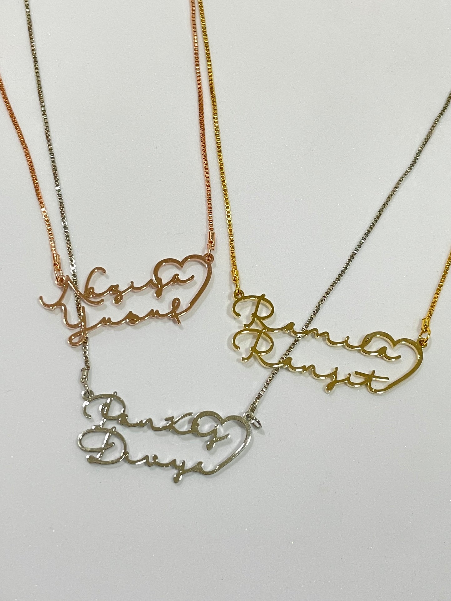 Couple Signature Style Name Necklace